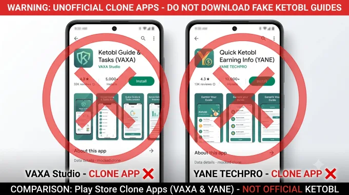 VAXA Studio and YANE TECHPRO Ketobl apps on Google Play — not official KetoBL