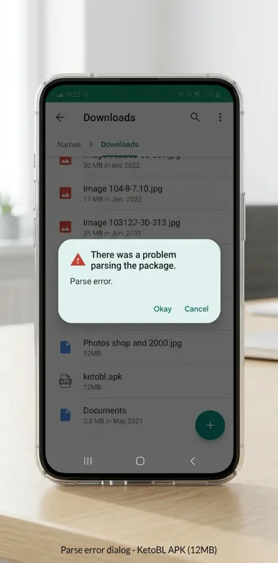KetoBL APK parse error fix — re-download 12 MB file from ketobl.pro